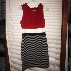Tommy Hilfiger red striped shift dress